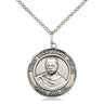 Sterling Silver St. Maximilian Kolbe Patron Saint Medal Necklace 3/4 x 5/8 with 18 inch Chain by Bliss