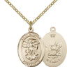 14kt Gold Filled St. Michael Navy Medal Necklace 3/4 x 1/2 inch on 18 inch chain by Bliss