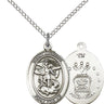 Sterling silver St. Michael Air Force medal necklace 3/4 x 1/2 inches with 18 inch chain by Bliss