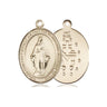 14kt solid gold Miraculous Medal pendant 3/4 inch by 1/2 inch handcrafted by Bliss Manufacturing