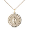 14kt Gold Filled Miraculous Medal Necklace 3/4 x 5/8 inches on 18 inch curb chain handmade by Bliss