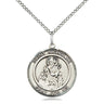 Sterling Silver St. Nicholas Patron Saint Medal Necklace 3/4 x 5/8 inches with 18 inch chain by Bliss