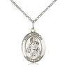 Sterling Silver St. Nicholas patron saint medal necklace with 18 inch chain, 3/4 x 1/2 inch pendant, handcrafted by Bliss