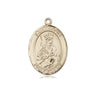14kt Solid Gold St. Louis Patron Saint Medal Pendant 3/4 inch by 1/2 inch handmade by Bliss Manufacturing