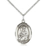 Sterling silver St. Louis patron saint medal necklace with 3/4 inch pendant on 18 inch chain by Bliss