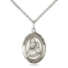 Sterling silver Our Lady of Loretto medal necklace 3/4 x 1/2 inches with 18 inch chain by Bliss