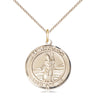 14kt Gold Filled St. Patrick Patron Saint Medal Necklace 3/4 x 5/8 inches with 18 inch curb chain by Bliss