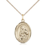 Gold Filled Our Lady of Providence Catholic Medal Necklace 3/4 x 1/2 with 18 inch Chain by Bliss