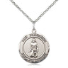 Sterling silver St. Peregrine medal necklace 3/4 x 5/8 inches with 18 inch chain by Bliss Manufacturing