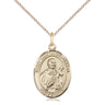 14kt Gold Filled St. Martin De Porres Patron Saint Medal Necklace 3/4 x 1/2 inch on 18 inch chain by Bliss
