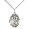 Sterling Silver St. Martin de Porres Patron Saint Medal Necklace 3/4 inch by 1/2 inch with 18 inch chain by Bliss Manufacturing