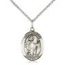 Sterling silver St. Richard patron saint medal necklace 3/4 x 1/2 with 18 inch curb chain by Bliss