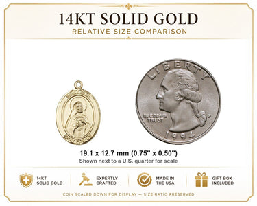 14kt Solid Gold St. Rita Medal 3/4 x 1/2 | Patron of Impossible Causes | USA Made by Bliss