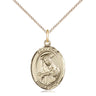 14kt Gold Filled St. Rose of Lima Catholic patron saint medal necklace 3/4 x 1/2 inches on 18 inch chain by Bliss