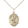 14kt Gold Filled St. Scholastica Patron Saint Medal Necklace 3/4 x 1/2 inches on 18 inch chain by Bliss
