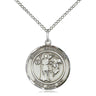 Sterling silver Catholic scapular medal pendant necklace with 18 inch chain by Bliss Manufacturing