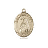 14kt solid gold St. Teresa of Avila patron saint medal pendant 3/4 x 1/2 inch handcrafted by Bliss Manufacturing