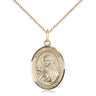 Gold Filled St. Theresa Patron Saint Medal Necklace 3/4 inch by 1/2 inch with 18 inch Chain by Bliss Manufacturing