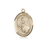 14kt Solid Gold St. Theresa Patron Saint Medal Pendant 3/4 inch by 1/2 inch Handcrafted by Bliss Manufacturing USA