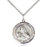 Sterling Silver St. Theresa Patron Saint Medal Necklace 3/4 x 5/8 inch with 18 inch chain by Bliss