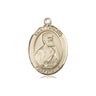 14kt solid gold St. Thomas the Apostle Catholic patron saint medal pendant 3/4 x 1/2 inch handmade by Bliss