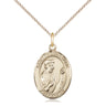14kt Gold Filled St. Thomas More patron saint medal necklace, 3/4 x 1/2 medal on 18 inch chain, Bliss Manufacturing