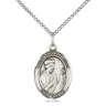 Sterling Silver St. Thomas More Patron Saint Medal Necklace 3/4 x 1/2 inch on 18 inch curb chain by Bliss Manufacturing