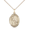 14kt gold filled St. Veronica patron saint medal necklace with 18 inch curb chain, handcrafted by Bliss