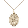 Gold Filled St. John of God Patron Saint Medal Necklace 3/4 x 1/2 inch with 18 inch Curb Chain by Bliss