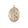 14kt Solid Gold St. Casimir of Poland Medal Pendant 3/4 x 1/2 inches - Handcrafted Catholic Jewelry by Bliss USA