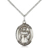 Sterling Silver St. Casimir of Poland Patron Saint Medal Necklace 3/4 x 1/2 inch on 18 inch chain by Bliss