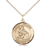 Gold Filled St. William of Rochester patron saint medal necklace 3/4 x 5/8 inches with 18 inch chain by Bliss