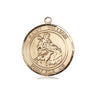 14kt solid gold St. William of Rochester patron saint medal pendant 3/4 x 5/8 inch by Bliss Manufacturing