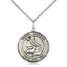 Sterling silver St. William of Rochester patron saint medal necklace 3/4 x 5/8 inches with 18 inch chain by Bliss