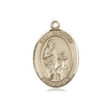 14kt Solid Gold St. Zachary Catholic Patron Saint Medal Pendant 3/4x1/2 inch by Bliss Manufacturing USA