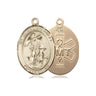 14kt solid gold Guardian Angel EMT medal pendant 3/4 x 1/2 inch handcrafted by Bliss Manufacturing USA