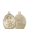 14kt solid gold Guardian Angel Coast Guard medal pendant, 3/4 x 1/2 inches, handcrafted by Bliss Manufacturing