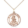 14kt gold filled Guardian Angel medal necklace with 18 inch curb chain, 3/4 by 5/8 inch pendant, by Bliss