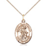 14kt Gold Filled Angel de la Guardia Guardian Angel Pendant Necklace 3/4 x 1/2 inch with 18 inch Chain by Bliss