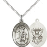 Sterling Silver Guardian Angel Navy Pendant Necklace 3/4 x 1/2 inch with 18 inch chain by Bliss Manufacturing
