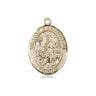 14kt Solid Gold Lord Is My Shepherd Catholic medal pendant 3/4 inch by 1/2 inch handcrafted by Bliss