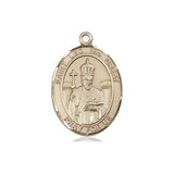 14kt Solid Gold St. Leo the Great Patron Saint Medal Pendant 3/4 inch by 1/2 inch handmade by Bliss