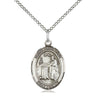 Sterling silver St. Valentine of Rome patron saint medal necklace with 18 inch chain by Bliss Manufacturing