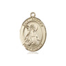 14kt Solid Gold St. Bridget of Sweden Patron Saint Medal Pendant 3/4 x 1/2 by Bliss Manufacturing