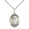 Sterling Silver St. Bridget of Sweden Patron Saint Medal Necklace 3/4 x 1/2 inch with 18 inch chain by Bliss Manufacturing USA