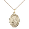 14kt Gold Filled St. Brigid of Ireland Patron Saint Medal Necklace 3/4 x 1/2 on 18 inch Chain by Bliss