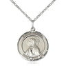 Sterling silver St. Brigid of Ireland patron saint medal necklace 3/4 x 5/8 inches with 18 inch chain handmade by Bliss Manufacturing