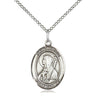 Sterling silver St. Brigid of Ireland patron saint medal necklace 3/4 x 1/2 inches with 18 inch chain handmade by Bliss Manufacturing