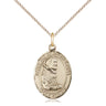 Gold Filled St. Pio of Pietrelcina Patron Saint Medal Necklace 3/4 inch by 1/2 inch with 18 inch chain by Bliss