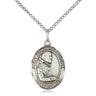 Sterling Silver St. Pio of Pietrelcina Patron Saint Medal Necklace 3/4 inch by 1/2 inch with 18 inch chain by Bliss